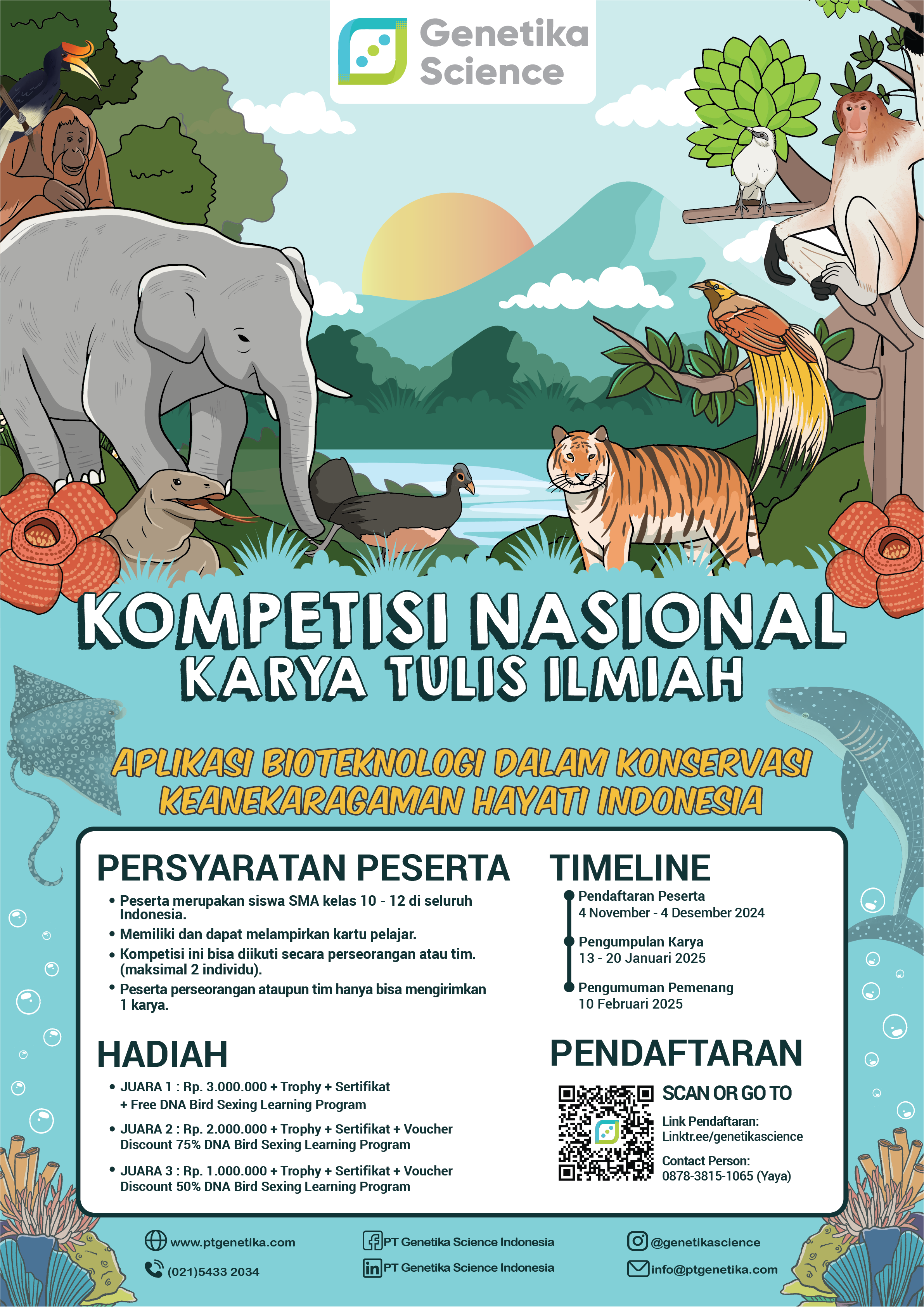 Flyer Karya tulis ilmiah Genetika Science 2025